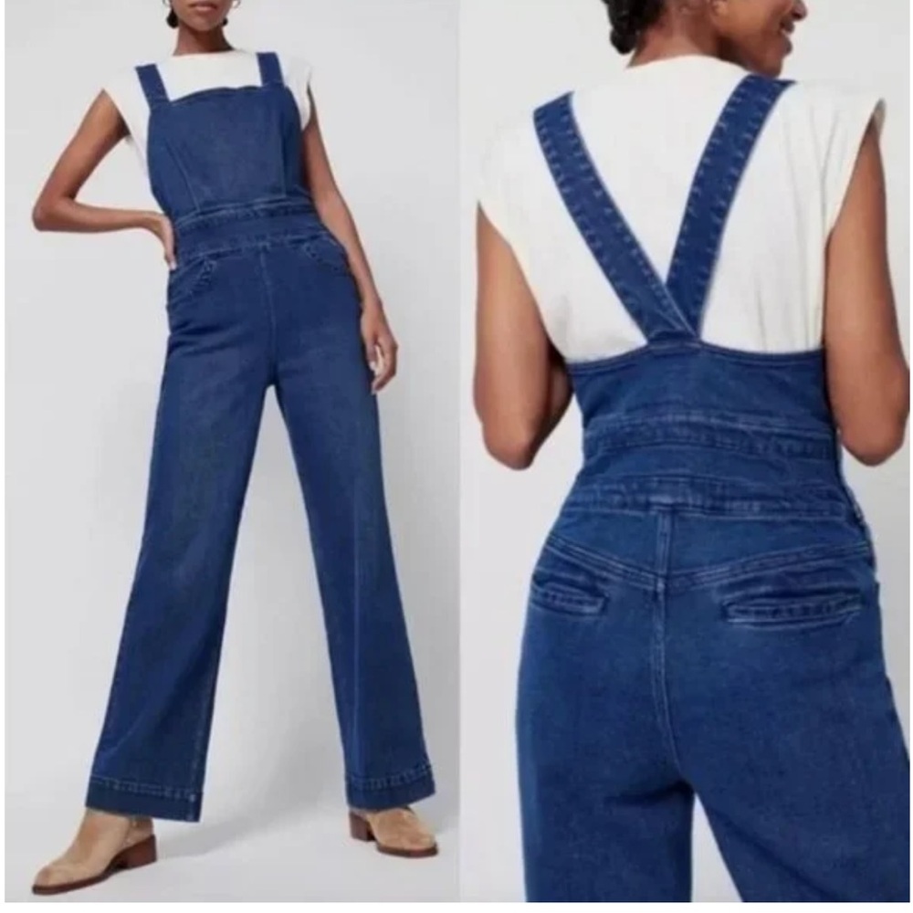 Faherty Indigo Blue Denim Overalls